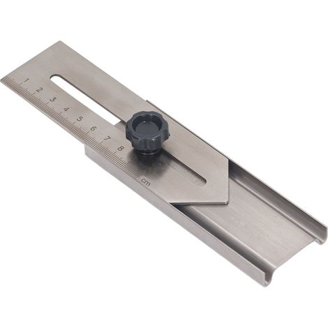 Règle à curseur coulissante 0 à 100 mm en acier inoxydable avec échelle transparente, outil de traçage et de marquage pour le travail du bois (1/5)