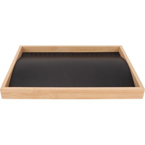 Plateau de présentation pour bijoux, boîte de rangement pour colliers, boucles d'oreilles et bagues, vitrine à bijoux, usage domestique, noir (1/5)