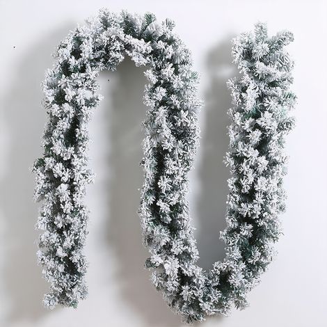 Guirlande De Noël Flocon De Neige - 180 Cm - Pin De Norfold Artificiel Blanc - Décoration Hivernale Pour Cheminée Mur Balustrade Escalier Fenêtre Intérieur Extérieur - 1 Pièce (1/5)