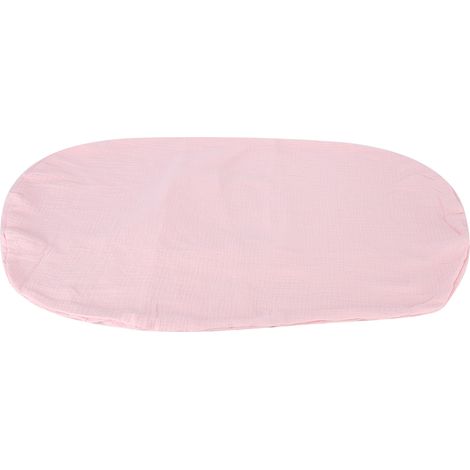 Housse de transat pour nouveau-né respirante, portable et idéale pour les voyages. Housse amovible rose clair. (1/5)