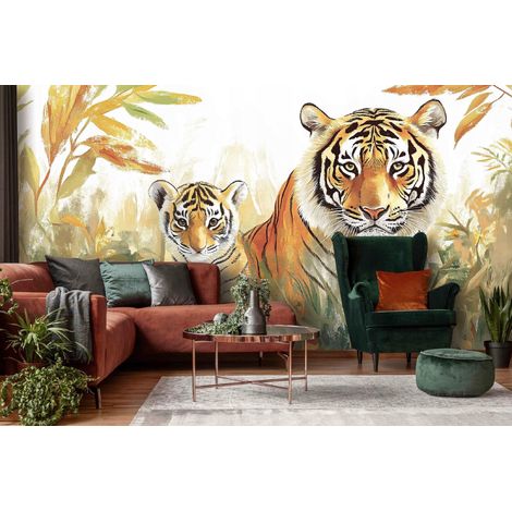 Fototapete Tiger Tiere, für Kinderzimmer, 150 x 105 cm – Komplettset inkl. Kleister & Anleitung (1/5)