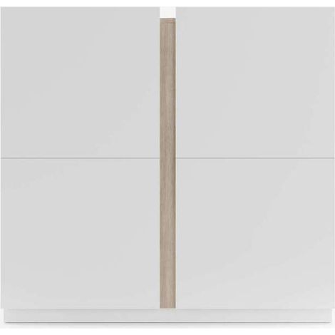 Recibidor zapatero modelo 516 acabado blanco/roble claro, 90 x 95 x 35 (alto x ancho x fondo) (1/4)