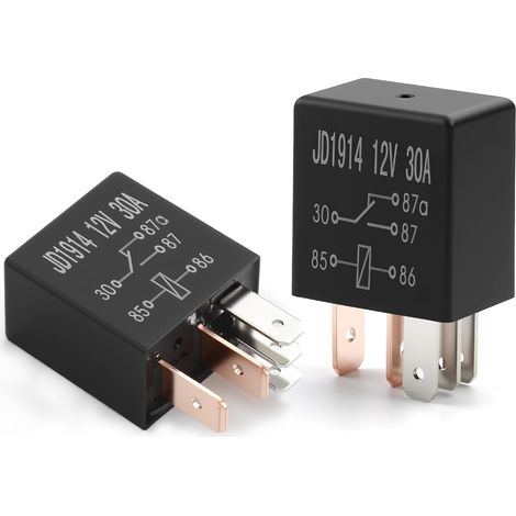 Confezione da 2 relè multiuso per autocarri a 5 pin 30A 12V, kit standard per auto e moto, compatibile con relè Mondeo JD1914 (1/5)
