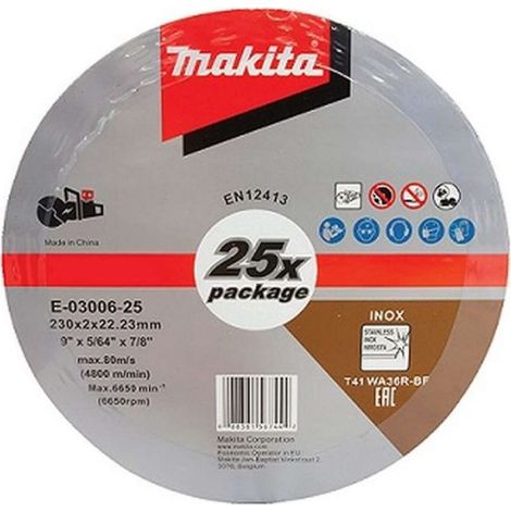 Makita - Trennscheiben-Set Edelstahl 230x22,23 mm, 25 Stk. E-03006-25