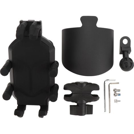 Motorrad-Handyhalterung mit Stoßdämpfer und Sicherheitsverriegelung, verstellbare Lenkerhalterung, geeignet für Roller und ATVs.