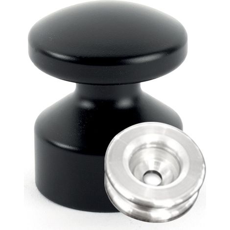 Kit de Fixation : Rondelle multi-matériaux Alu + Petite Patère convexe Noir - L'Attachante (1/5)