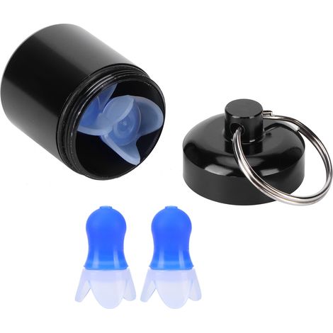 Wasserdichte Ohrstöpsel mit Filter, Geräuschdämpfer, wiederverwendbar, Gehörschutz zum Schwimmen, Fliegen, blau. (1/5)