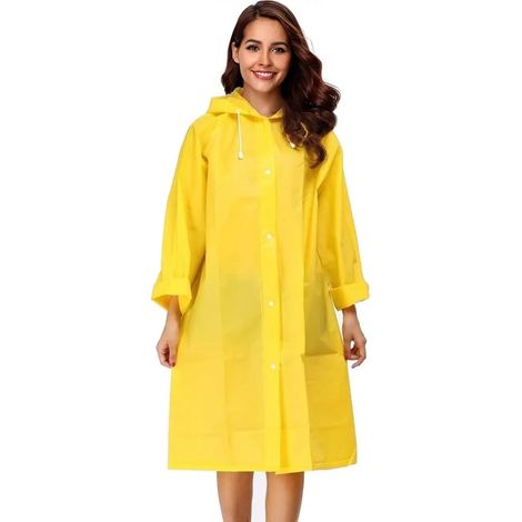 Cape de pluie transparent pour femme, imperméable et réutilisable, poncho respirant avec capuche, léger et pliable, idéal voyage, festival, randonnée. (1/2)
