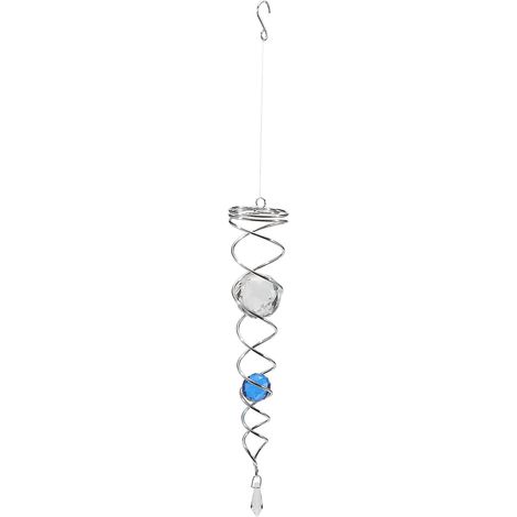 Carillon éolien, moulin à vent, cristal, fil de métal, boule de cristal, girouette, clochette, queue en spirale pour jardin extérieur (1/5)