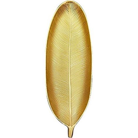 Goldener, blattförmiger Dessertteller, kompakte Schale für Obst und Gebäck zu Hause (1/5)