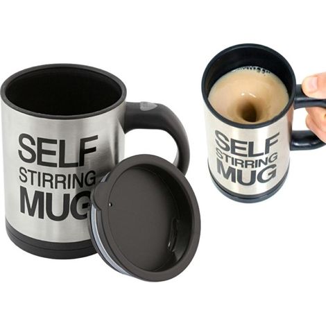 MUG THERMIQUE AUTO-MÉLANGEUR BB50 POUR CAFÉ ET THÉ - GADGET AMUSANT (1/4)