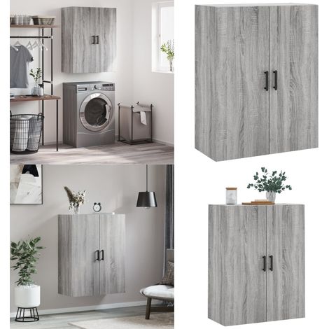 Armario de pared gris Sonoma 69,5x34x90 cm - Armario colgante - Armario gris