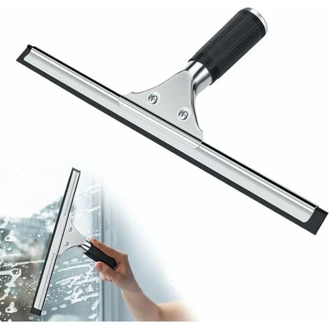 Raclette À Vitre Professionnelle, Raclette Vitre En Acier Inoxydable, Pour Nettoyer Et Sécher Le Verre, Le Carrelage, La Salle De Bain (1/4)