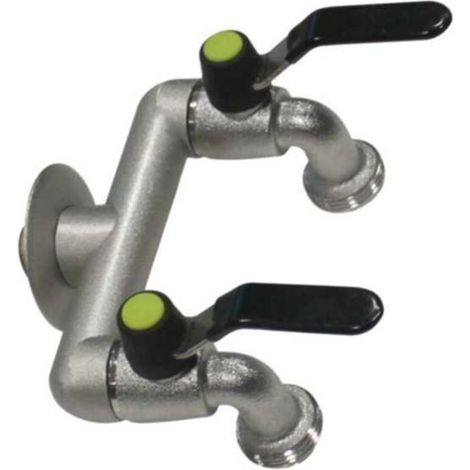 Raccord de prise double robinet 3/4 Laiton chromé OTT 464B vanne double boule (1/2)