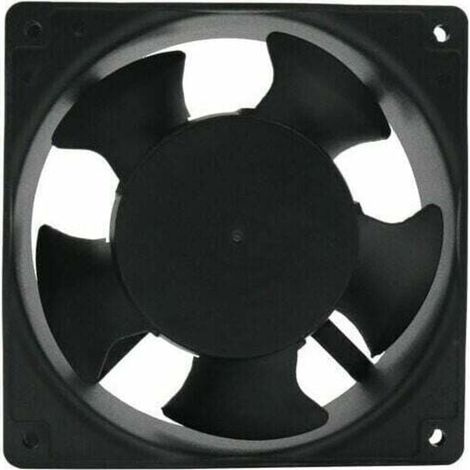 Ventilador axial de chimenea 120x120x38mm - Aspas metálicas silenciosas - Insertable universal - Extracción eficiente de humos - Para propietarios de chimeneas (1/4)