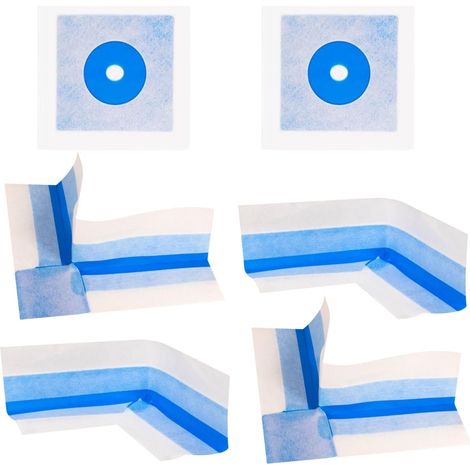 Kit de Manchons d'Étanchéité pour Douche et Sanitaires Manchon pour Passage de Tuyau Tuyaux Ø18-30 mm + Bande d'Étanchéité d'Angle – Résistant à l'Eau, UV, Gel et Moisissure (1/5)