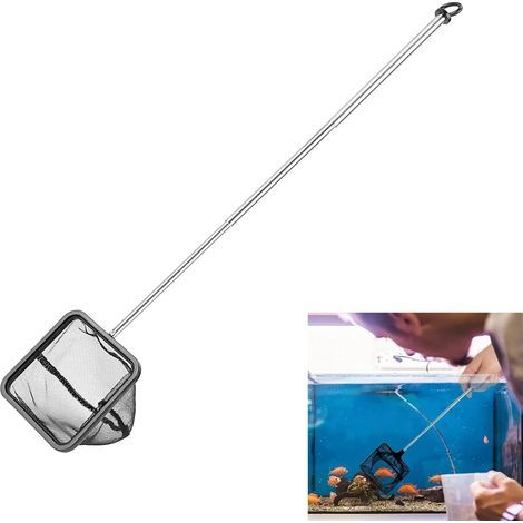 Aquarium Net,Épuisette Télescopique,Mini Réglable Poissons Télescopiques Net,Épuisette de Pêche avec Poignée Extensible,Epuisette de Pêche Pliable pour Fish Tank Aquarium (1/5)