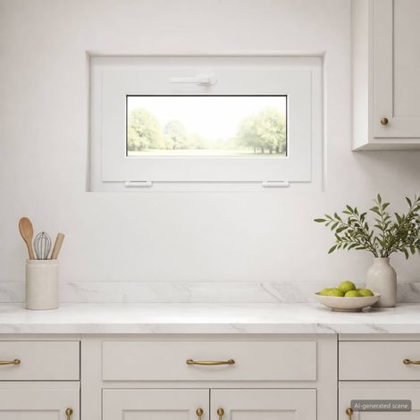 vidaXL Couleur intérieure de la fenêtre de sous-sol blanche RISOR (1/5)