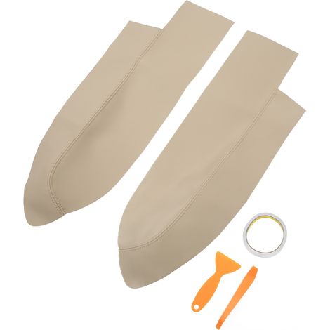 1 paire de housses d'accoudoirs de portières avant en similicuir, accessoires intérieurs de voiture, remplacement pour CRV 2007-2011, beige (1/5)