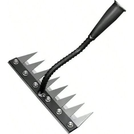 Rateau Jardin, Râteau De Désherbage avec des Gants, Rateau De Jardin en Acier Au Carbone,Outils De Râteau à Main, Outil Jardinage pour Désherbage Ameublissement du Sol Semis (8 Dents) (1/2)