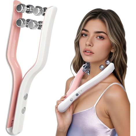 Dispositivo para eliminar la papada con rodillo V, 3 modos EMS, masajeador facial, reafirmante de papada para combatir las arrugas. Dile adiós a la papada y a las arrugas. (1/5)