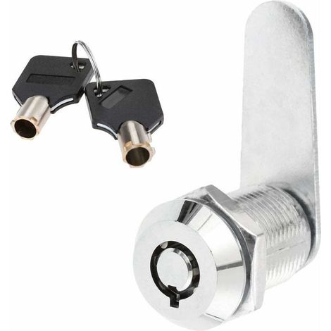 Serrure tubulaire en alliage de zinc pour tiroir de sécurité, cylindre de porte, boîte aux lettres, boîte à outils, serrure à 2 clés（25mm）