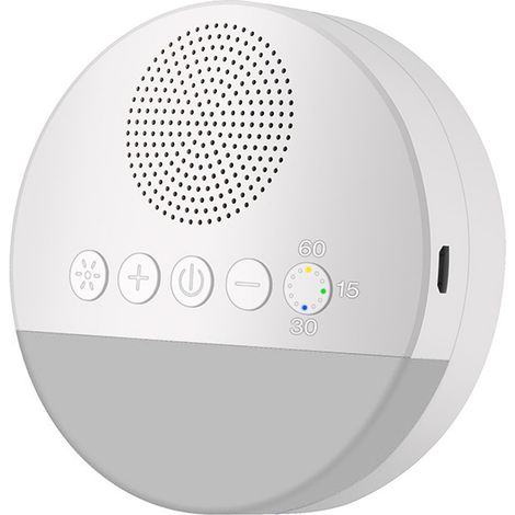 Machine de sommeil à bruit blanc intégrée 6 sons apaisants Respiration douce Lumière 15/30/60 Minuterie intelligente pour les personnes de tous âges (1/5)