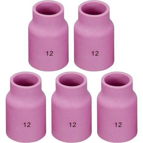 TIG Lentille à gaz Buse en alumine Tasses en céramique Jumbo Large 53N87 (12 D19 x 48 mm) Compatible avec SR DB WP 9 17 18 20 25 26 Torche de soudage TIG 10pk (1/3)