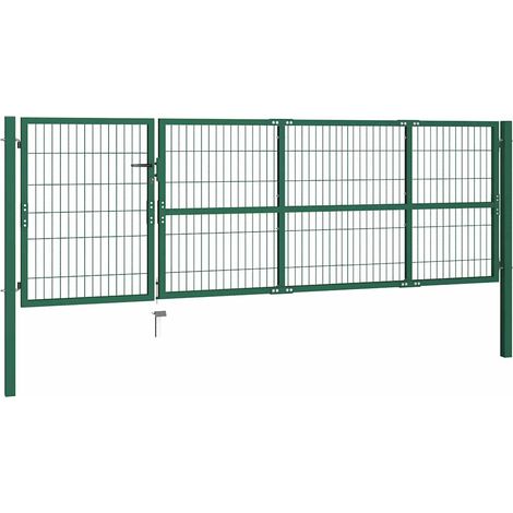 Maison Exclusive - Gartentor mit Pfosten 350x100 cm Stahl Grün (1/5)
