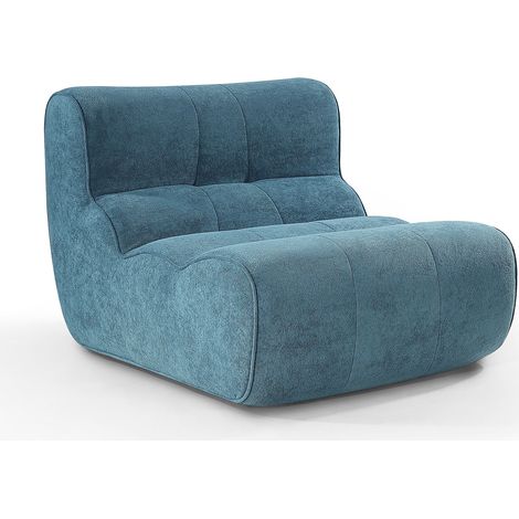 Banquette 1 place 80x95x70 cm en tissu bleu - LOKYA