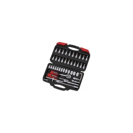 Clés et douilles kreator krt500117 46 pièces chrome vanadium