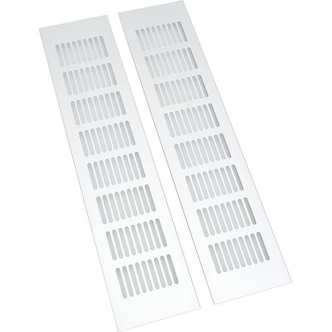 Grille de Ventilation en alliage d'aluminium, plaque rectangulaire pour armoire, placard à chaussures, 80x350mm, 2 pièces (1/5)