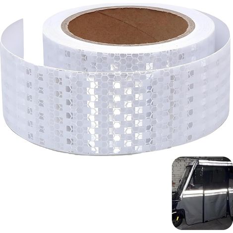 Bande Reflechissante Autocollante 10m X 5cm, Bande Réfléchissante pour Sécurité et Marquage, Résistant aux Intempéries et Imperméable, pour Véhicules et Signalisation (1/5)