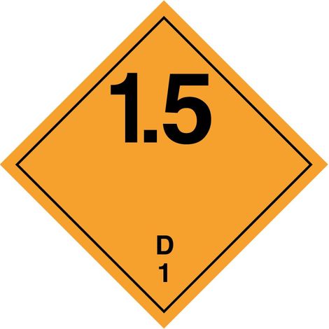 Etichetta autoadesiva o supporto alluminio A.D.R divisione 1.5 per Veicoli "Materie e oggetti esplosivi" 300x300mm Modello - PVC adesivo