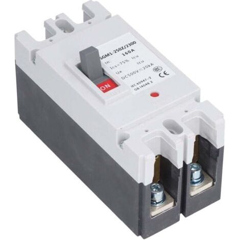 Disjoncteur DC 2P, boîtier moulé, disjoncteur, interrupteur d'énergie solaire, 500V, 160A