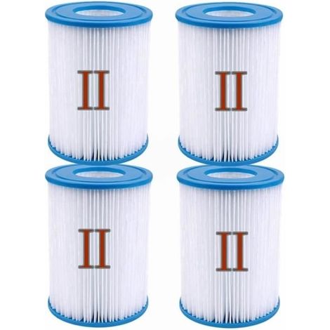 Lot de 4 cartouches filtrantes de rechange type II pour pompe filtrante 58363, filtre de piscine de type 2, cartouche A323 (1/4)