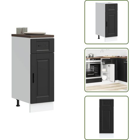 vidaXL Armoire de cuisine Porto noir bois d'ingénierie (1/5)