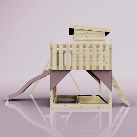 PolarPlay Spielturm Alma aus Holz in RosaKinderschaukel