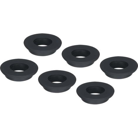 6Pcs Passe Fil Caoutchouc Œillet de Type T Diamètre d'Installation 31.3mm (36x21x13mm) Passe-Câble Bouchons d'Étanchéité Flexibles pour Trou de Câbles, Noir (1/5)