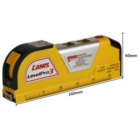 Niveau laser 2.5M horizontal vertical – Longueur d'onde 650-680 nm – Pour mesures précises dans espaces confinés – Matériau plastique ABS (1/4)