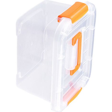 Bac de rangement en plastique avec boucles de verrouillage, poignée Portable, boîte de conteneur à loquet transparent robuste, grande (1/5)