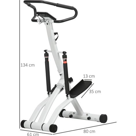 Stepper con maniglia e display LCD, 12 livelli di resistenza, nero/argento OKMYHOME (1/5)