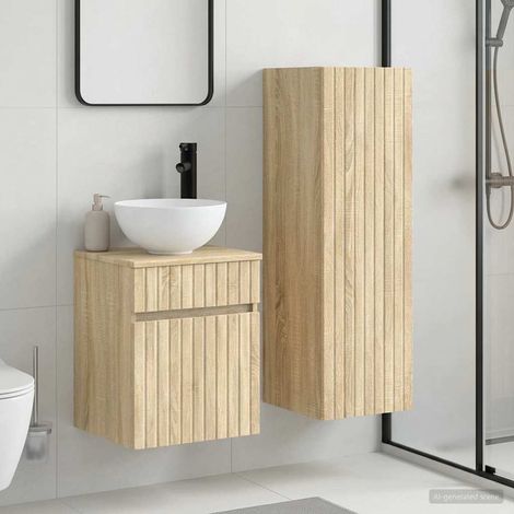 vidaXL Bathroom Furniture Set 2 pcs Sonoma Oak 33 x 34.5 x 100 cm (1/5)