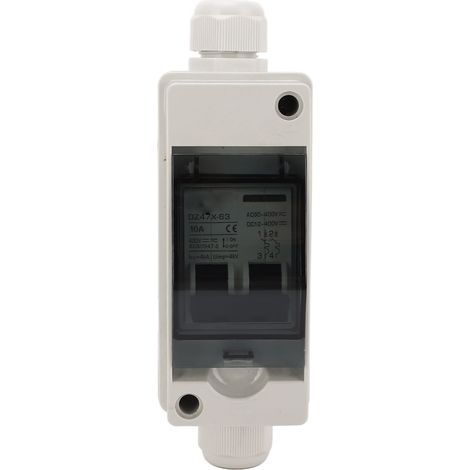 Disjoncteur photovoltaïque double alimentation BAOYI 10 A pour panneaux solaires, disjoncteur miniature IP65 pour boîtes de distribution, boîtier de disjoncteur miniature extérieur avec rail DIN (1/5)