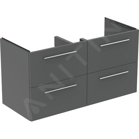 Ideal Standard i.Life B - Meuble vasque 120x63x51 cm, 4 tiroirs, quartz gris mat T5278NG (1/3)