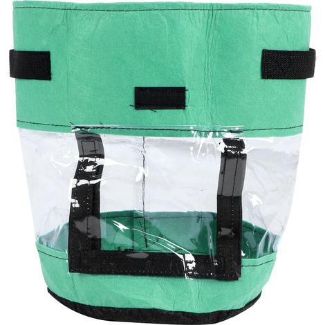 Sac de culture pour pommes de terre 360° transparent, accessoire de jardin, vert avec tissu occultant, 30 x 35 cm, 26 L / 7 gal (1/5)