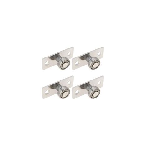 Guide de sol métallique pour portes coulissantes avec rouleau à billes, 4 pièces