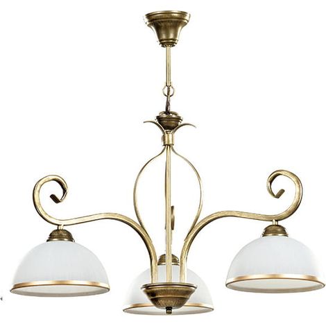 Suspension Emibig Wivara 3xE27 laiton blanc 66cm IP20 (1/5)