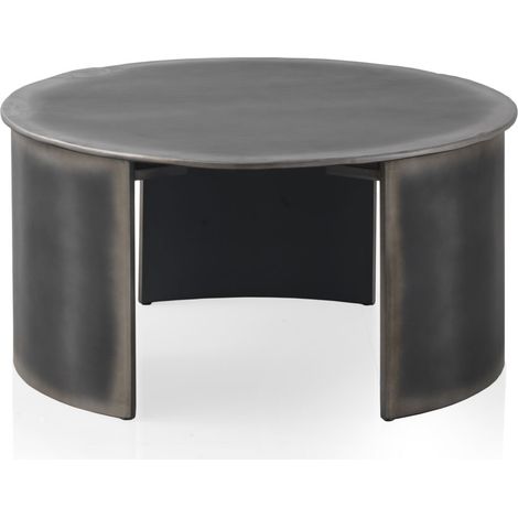 Table basse ronde laquée couleur métallisée (1/5)