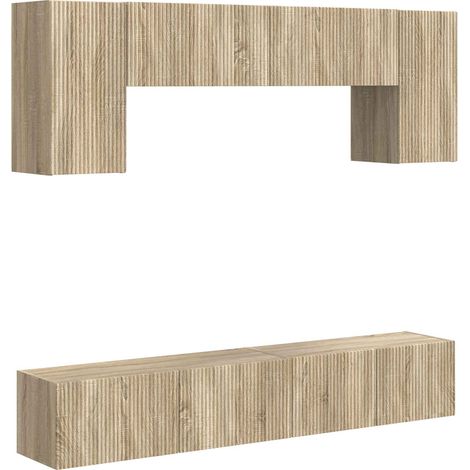 Ensemble meuble TV 4 pcs Chêne Sonoma Bois d'ingénierie vidaXL